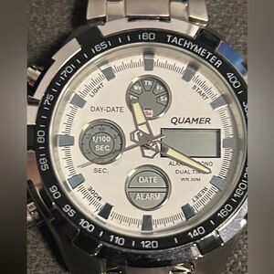 Quamer Silver and Black Watch